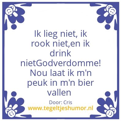 Tegeltje: Niet liegen