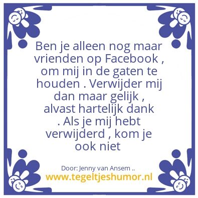 Tegeltje: Facebook ….