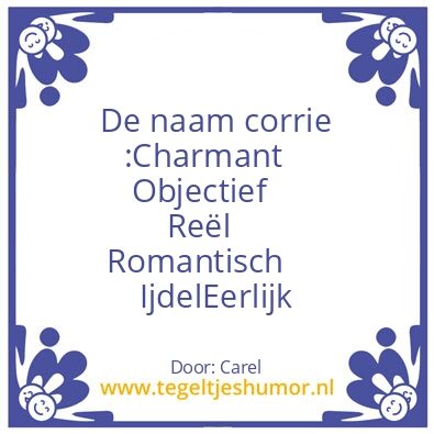 Tegeltje: Corrie