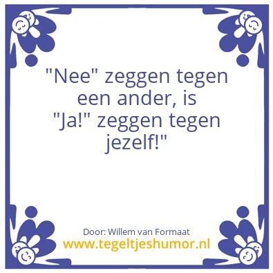 Tegeltje: “Nee” zeggen