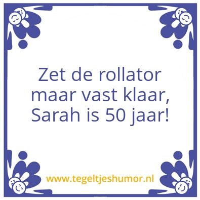 Tegeltje: Sarah