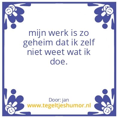 Tegeltje: geheim