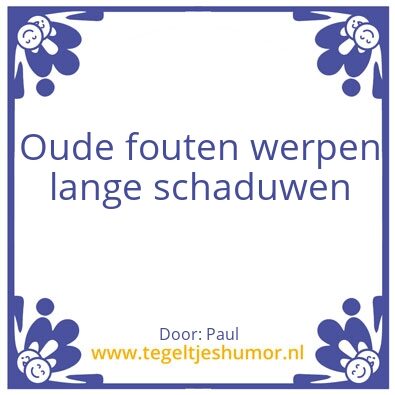 Tegeltje: Oude fouten