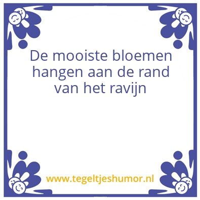 Tegeltje: Goeien handel