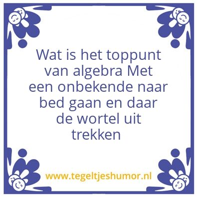 Tegeltje: Algebra