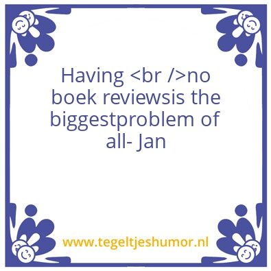 Tegeltje: Boek reviews