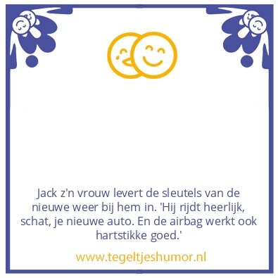 Tegeltje: Nieuwe auto