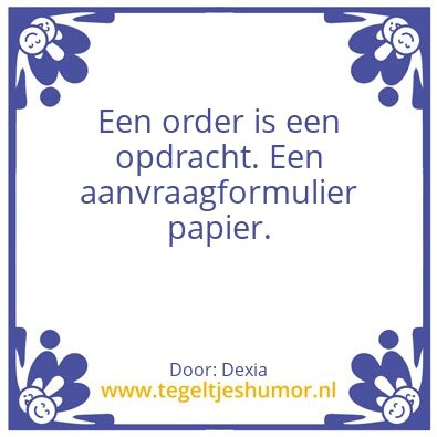 Tegeltje: Orderremisier