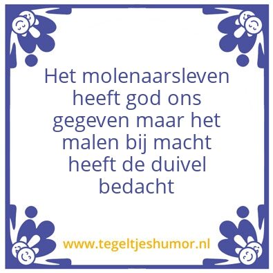 Tegeltje: Molenaar