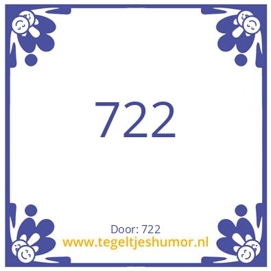 Tegeltje: 722