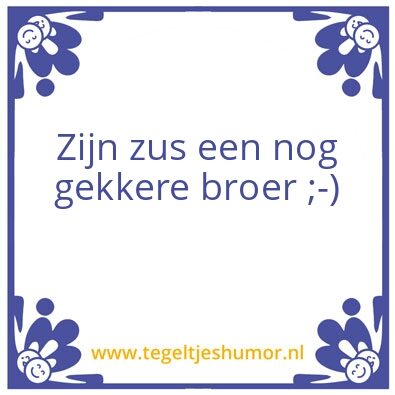 Tegeltje: Zus