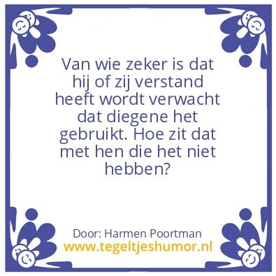 Tegeltje: Gebruik je verstand