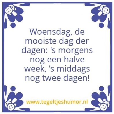 Tegeltje: Woensdag