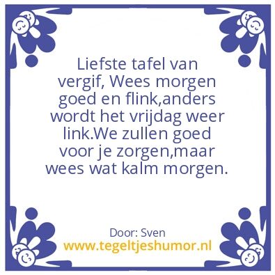 Tegeltje: VERGIFTAFELTJE