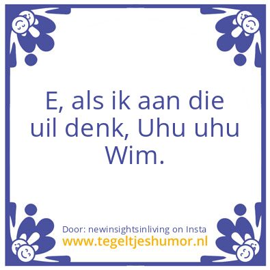 Tegeltje: De Uil …