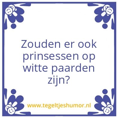 Tegeltje: Prinses op het witte paard