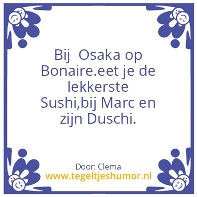 Tegeltje: Osaka Sushibar Bonaire