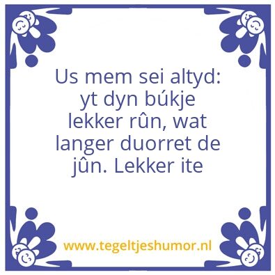 Tegeltje: Lekker ite