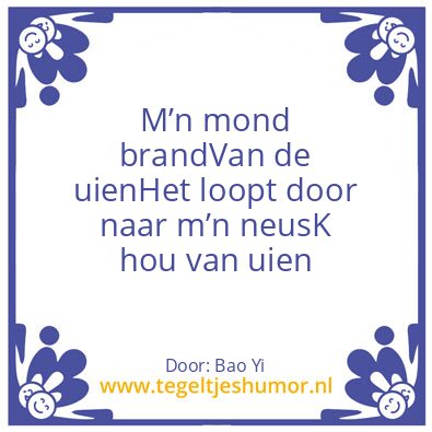 Tegeltje: Uienliefde
