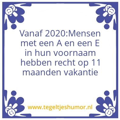 Tegeltje: Vakantie
