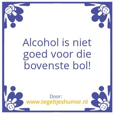 Tegeltje: STOP ALCOHOL!