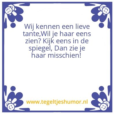 Tegeltje: Lieve TANTE Natalie,