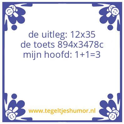 Tegeltje: Wiskunde