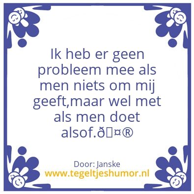 Tegeltje: Doen alsof
