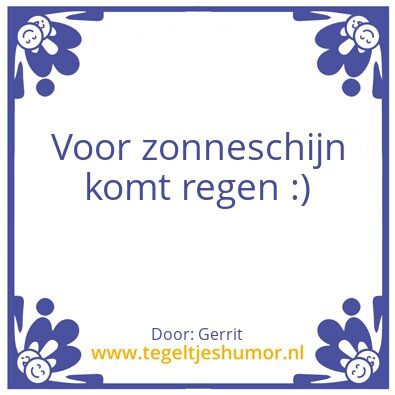 Tegeltje: zonneschijn