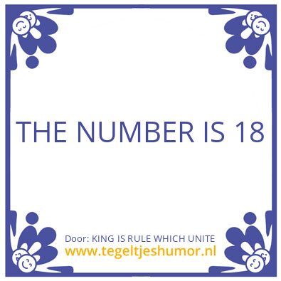 Tegeltje: KING IS RULE WHICH UNITE