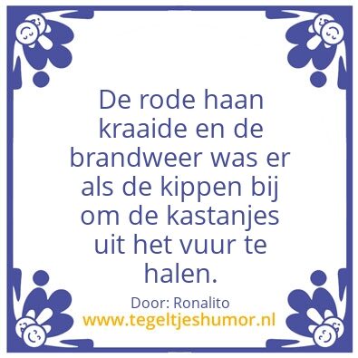 Tegeltje: Brand