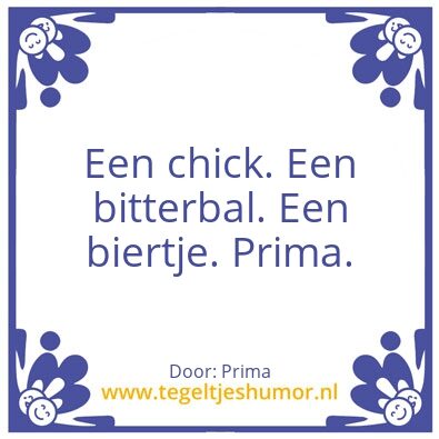 Tegeltje: Prima