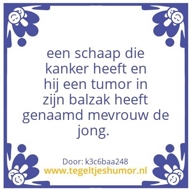 Tegeltje: kankerschaap