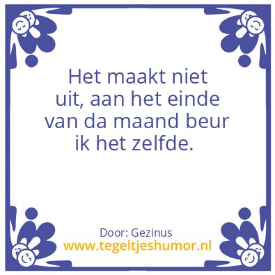 Tegeltje: Maak je niet druk