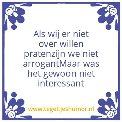 Tegeltje: Niet interessant