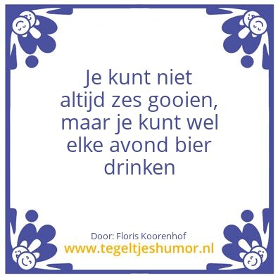 Tegeltje: Bier drinken