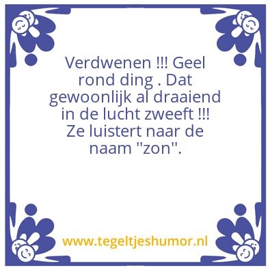 Tegeltje: Opsporingsbericht