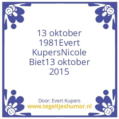 Tegeltje: 34 jaar getrouwd