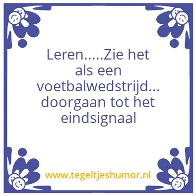 Tegeltje: Leren