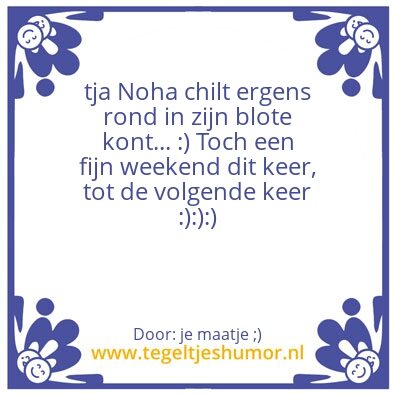 Tegeltje: chillen