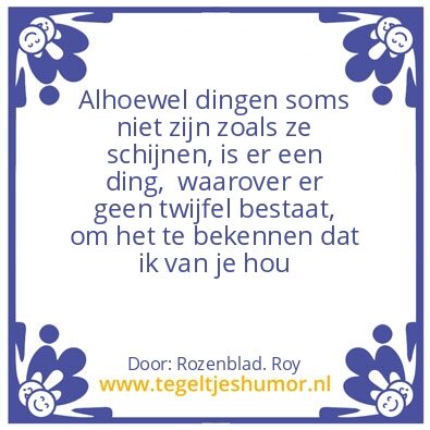 Tegeltje: Liefdes tekst