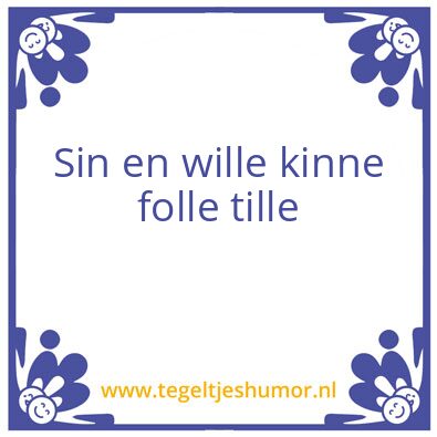 Tegeltje: Sin