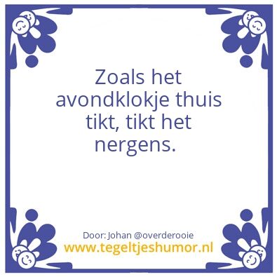 Tegeltje: Avondklokje