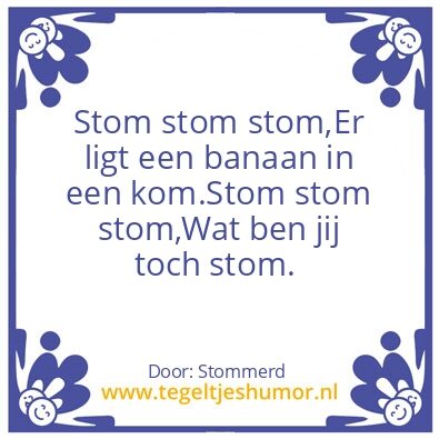 Tegeltje: Stom