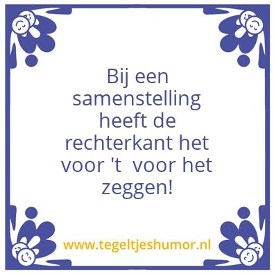 Tegeltje: Voor