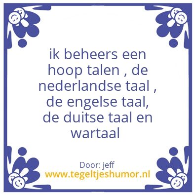 Tegeltje: wartaal