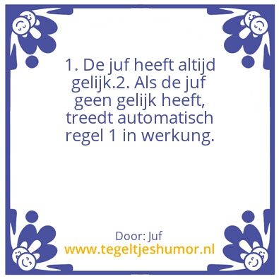 Tegeltje: Huisregels