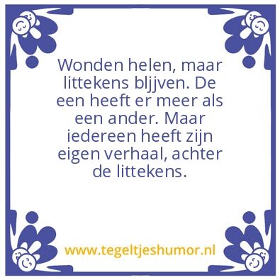 Tegeltje: wonden helen