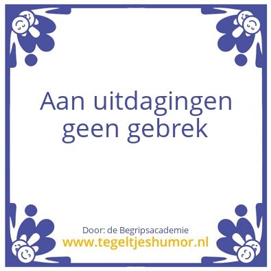 Tegeltje: uitdagingen