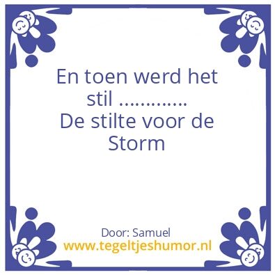 Tegeltje: Stilte